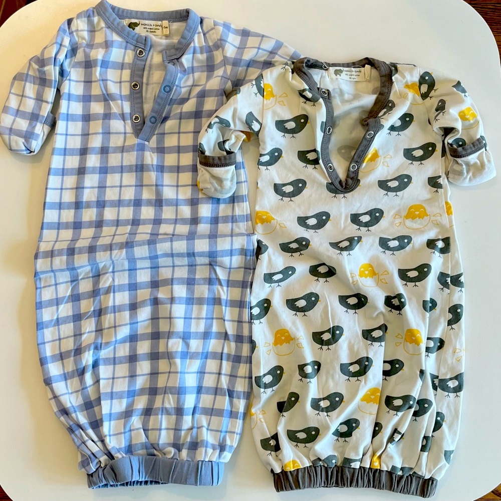 Monica and Andy - Soft Touch Organic Sleeper Gown Set (Newborn and 0-3 months)